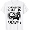 Physik Quantenmechanik Tot und Lebendig Schrödingers Katze T-Shirt 100% Baumwolle Rundhals Kurzarm Sommer Freizeit Unisex T-Shirt