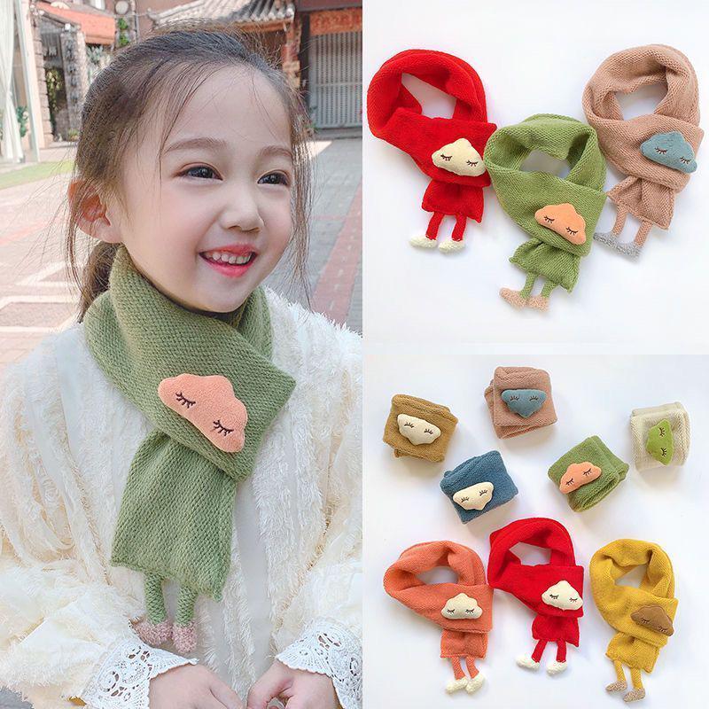 Children's Autumn Winter Cartoon Scarf - Windproof, Super Cute, Fashionable Korean Style Neck Warmer for Boys and Girls
