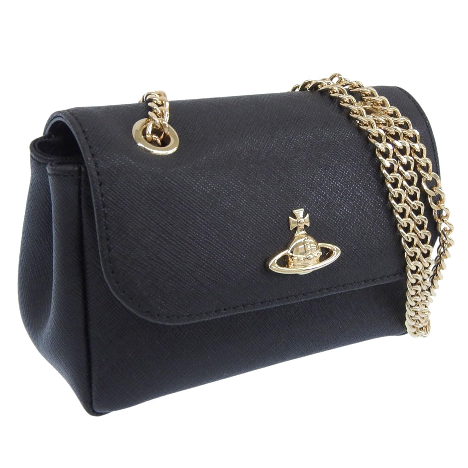 

Vivienne Westwood Small Purse Chain Shoulder Bag in Black Leather Women s (5C01000BWL001NN402) [Used] чёрный