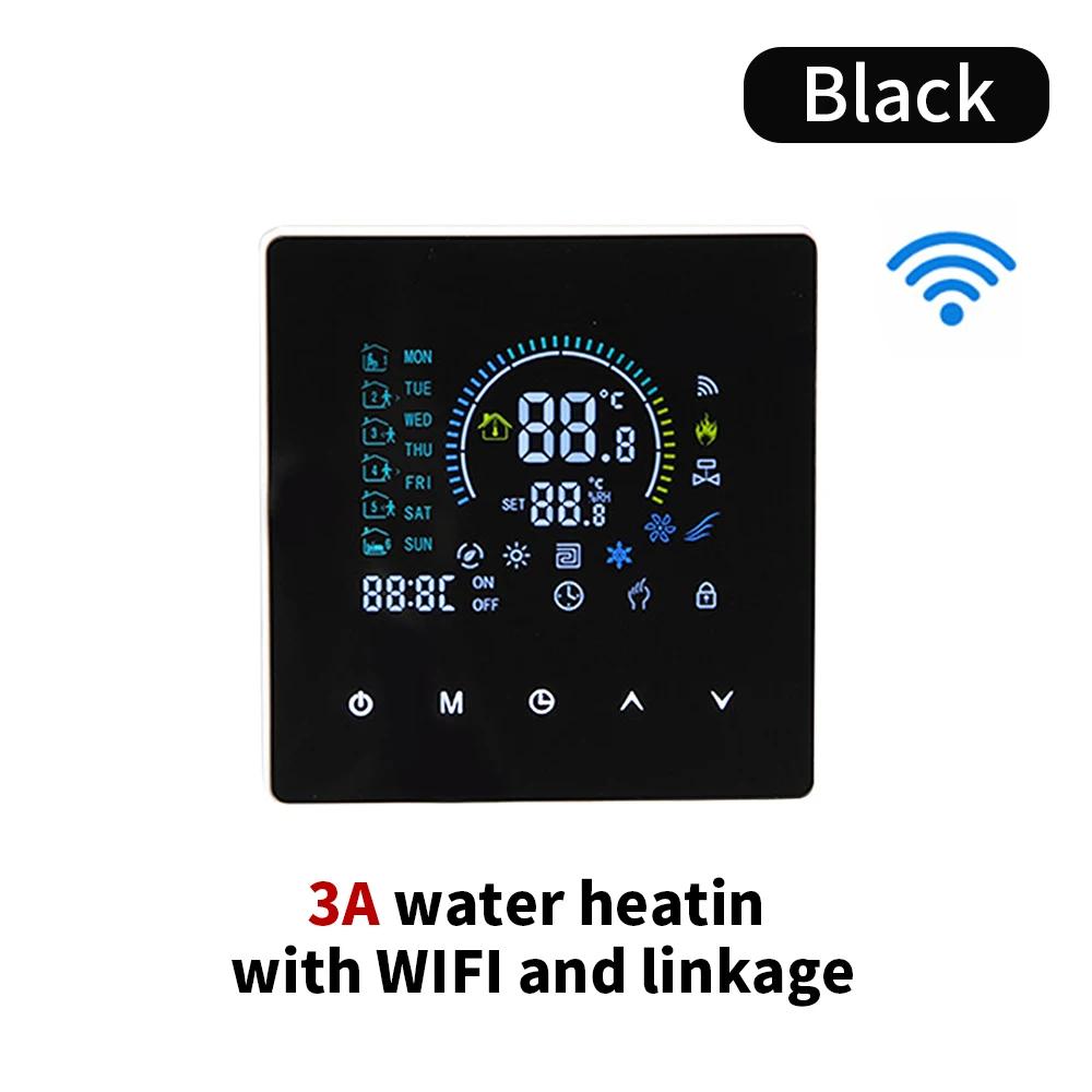 Smart Thermostat Wifi Floor Heating Thermostat LCD Display Energy-saving and Environmental Protection Tuya Smart Home Assistant Black-3A