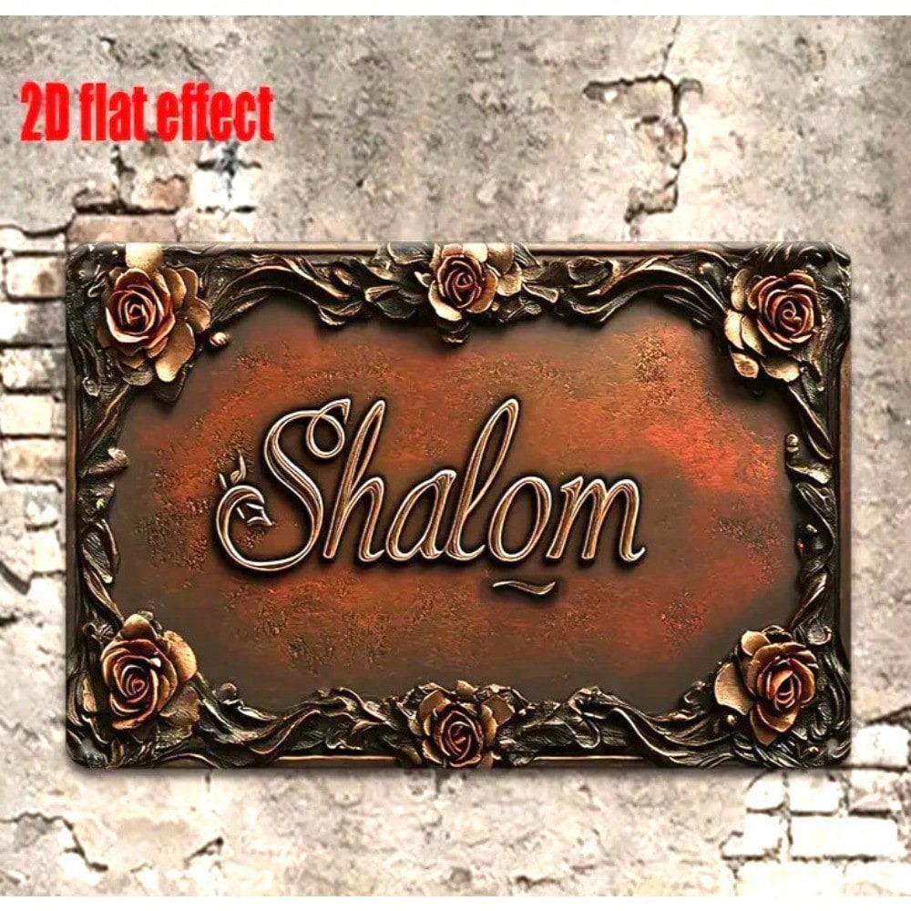 Vintage Roses Ornate Peace Metal Wall Art Sign Rustic Home Decor Aluminum