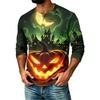 Men's Casual Shirt with Raglan Three-Quarter Sleeve, Halloween Graphic Print