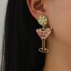 European American Popular Fruit Earrings Fashion Wine Glass Lemon Slice Earrings