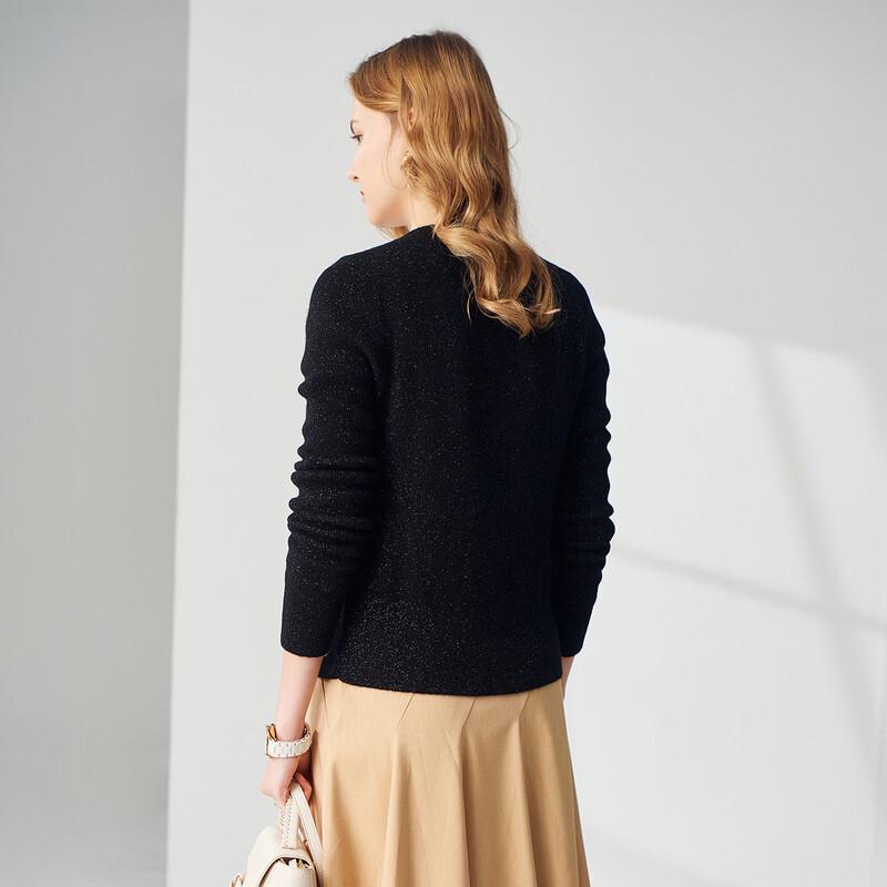 Paluopo Women's V-Neck Metallic Knit Cashmere Cardigan