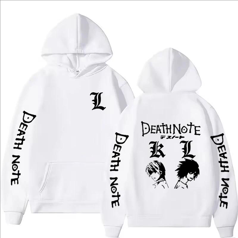 Anime Death Note Printed Hoodie Autumn Winter Men Women Casual Harajuku Fashion Long Sleeve Fleece Sweatshirts Tops Pullover