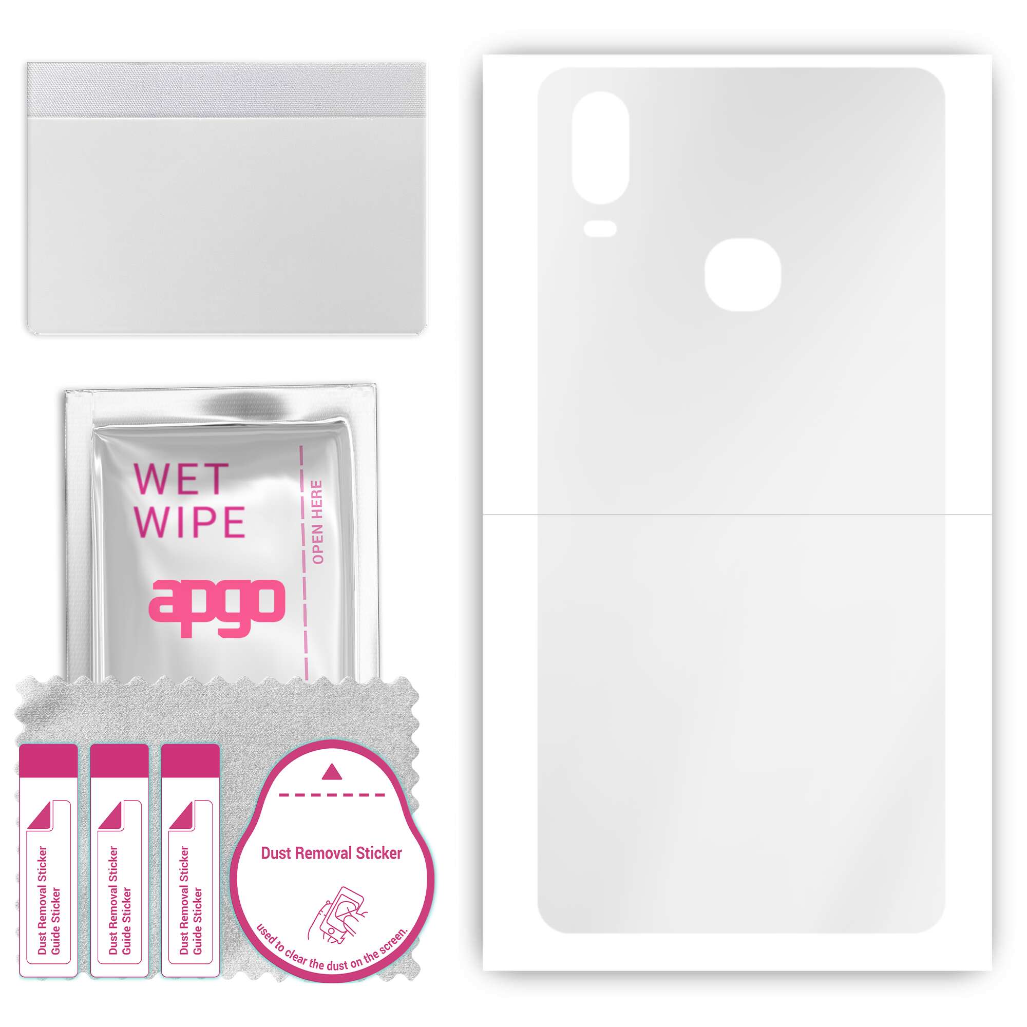 

apgo Ultra Clear Protective Skin Sticker for the back compatible with Vivo Y12i, Wrap Film, Hydrogel Film, Flexible, Soft TPU with positioning layer e