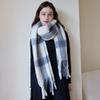 Korean version of the atmosphere thickened imitation cashmere plaid scarf women's winter fringed scarf shawl