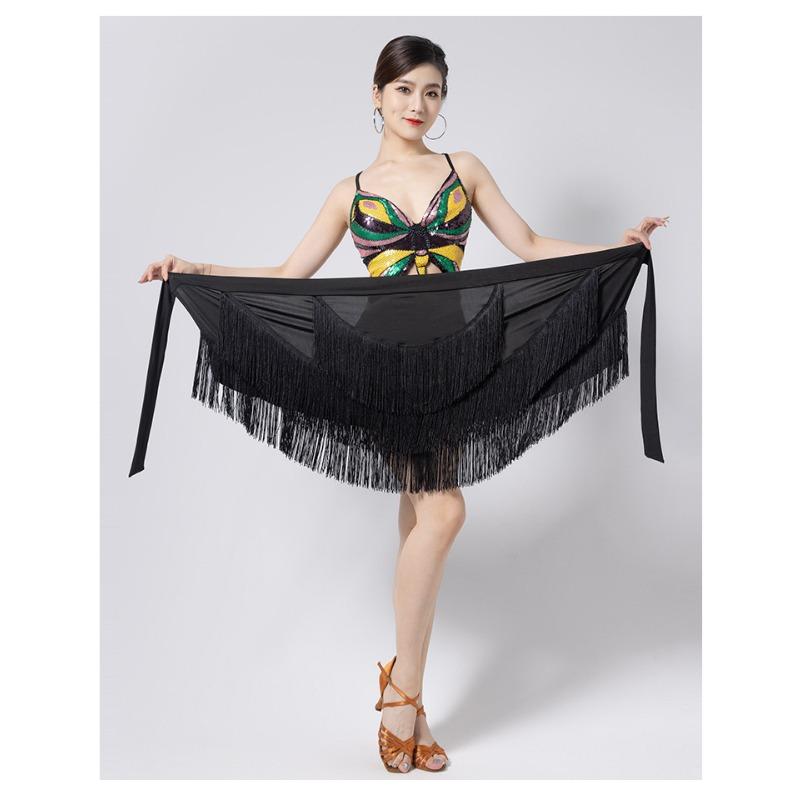 New Latin Dance Hip Scarf – Irregular Fringe Wrap  – Flowy & Breathable – Perfect for Salsa Practice Stage Performance