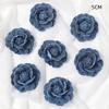 3/5PCS Blue Artificial Flowers Heads Fake Flowers Wedding Decoration Bride DIY Clothes Headwear Accessory Craft Gifts Ornament