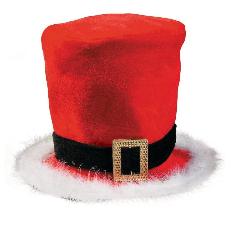 Adult Christmas Santa Hat with White Brim Cap New Year Party Cosplay Accessories