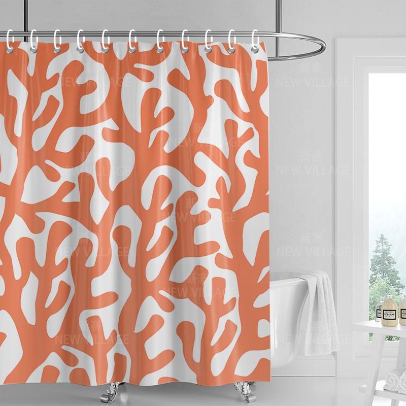 

Домашние шторки для душа ванная Декора водонепроницаемая ткань нескользящий коврик для ванной водопоглощающая штора Современный скандинавский простой растение 90x180cm