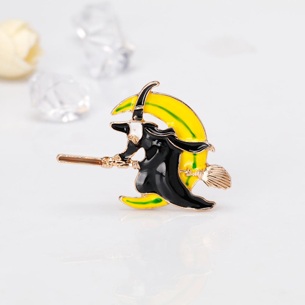 Women Fashion Unique Halloween Witch Brooch Lovely Exquisite Alloy Breastpin