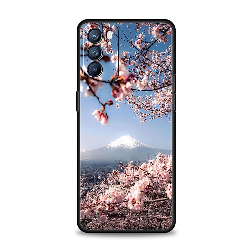 Flower Sea Pink Cherry Blossom Case For Oppo Reno14 Reno13 Reno12 11 F 10 Find X5 X9 Pro A54 5G A53 A9 A16 A78 4G A80 A98 Cover