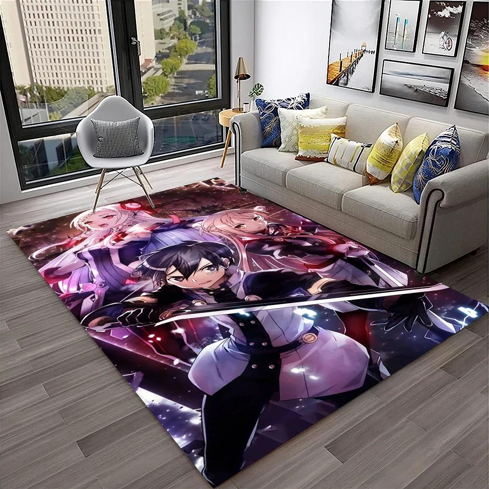 Sword Art Online SAO Novel Cartoon Carpet Rug for Home Living Room Bedroom Sofa Doormat Decor,kids Area Rug Non-slip Floor Mat