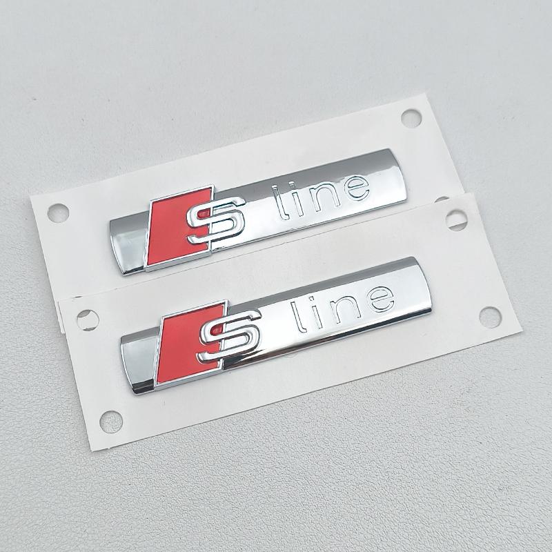 2pcs ABS S Line Logo Sline Badge Car Fender Side Emblem For  qwe12 A3 A4 A5 A6 A7 A8 A1 A2 Q2 Q3 Q4 Q5 Q7 Q8 S3 S4 S5 S6 S7 TT RS