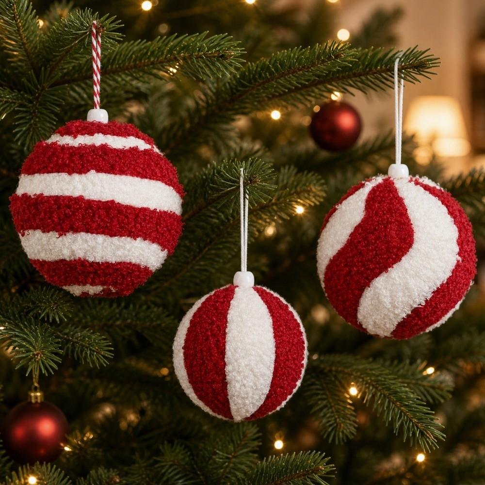 Plush Surface Christmas Tree Pendant 10CM Hanging Balls Ornament Christmas Tree