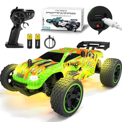 Tecnock USB Oyuncak RC Araba Doğum Günü Hediyesi Çocuklar, Type-C Şarj, Arazi Aracı, 2.4Ghz Araba, (Yeşil Dinozor)