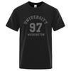 University 97 Washington Hip Hop Letter Goth Clothes Men Loose Oversize T-Shirts Summer Tshirts Cotton T-Shirt Loose Tops