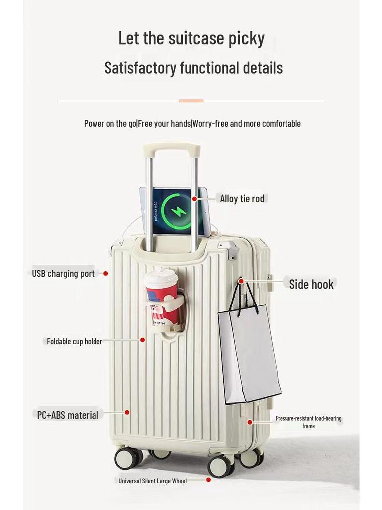 Women's Multifunctional Parent-Child Suitcase with Universal Wheels and Combination Lock - Durable Travel Trolley Case for Students & Men