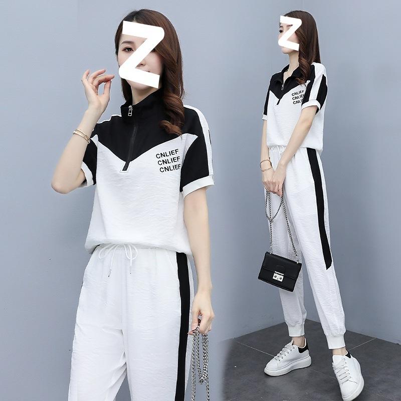 Casual Sports Suit for Women In Summer, Korean Style, Slim and Fashionable, Two-piece Suit for Small Women