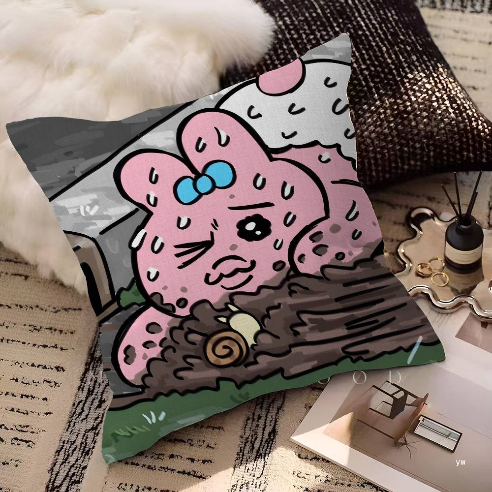 Cute Rabbit Print Pillow Cover, Durable & Machine Washable, Bedroom Decorative Cushion Cover