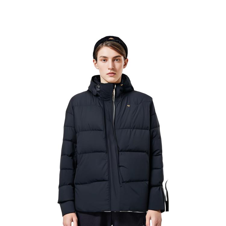 adidas Originals Winter Casual Solid Color Hooded Down Jacket Women Outerwear Black GU1782