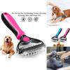 Premium Pet Grooming Comb Brush For Dematting And Undercoat Dual Head Stainless Steel Design For Long And Thick Hair