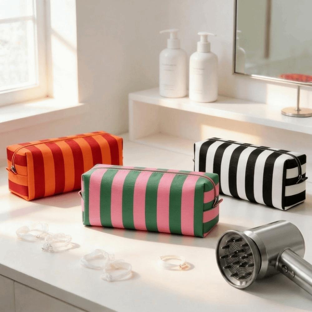 Dustproof Hair Dryer Storage Bag Stripe Cosmetic Bag Curler Storage Bag  Hair Tools Storage