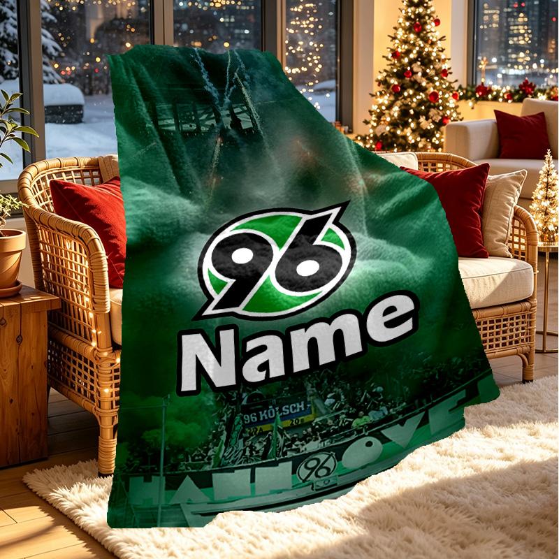 Custom Name Personalized Hannover 96 Football Print Blanket, Home Decor, Bedroom, Sofa, Camping, Couch, Gifts for Birthday ChristmasEnthusiasts