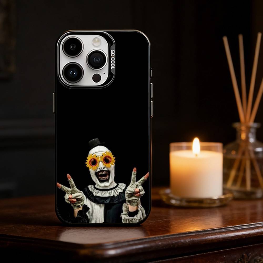 Art the Clown horror T-Terrifier Phone Case Color Silver Shell For IPhone 17 16 15 14 13 12 11 Pro Max Plus