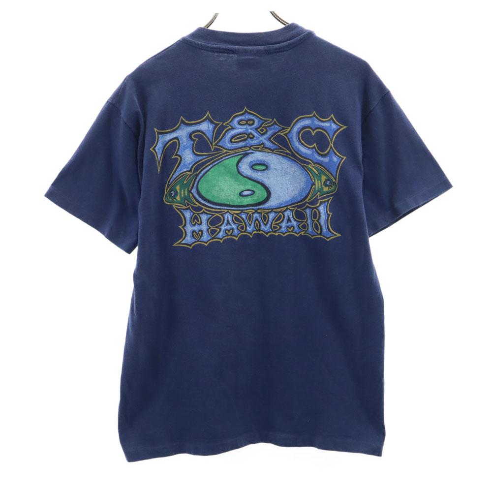 Town&Country 90s USA made old single stitch Back print Short sleeve T-shirt Men's Used