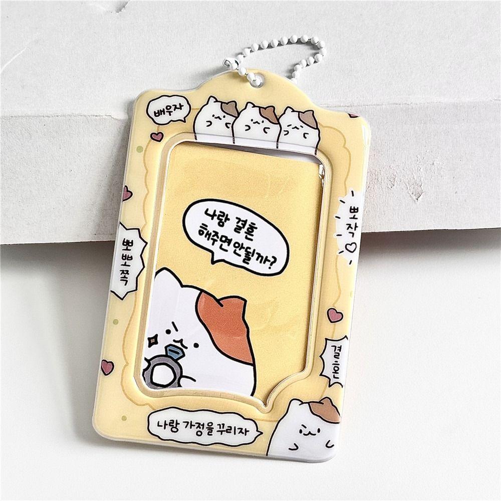 

INS Cartoon Card Case Korean Style Cartoon Protective Case Kawaii Cat Photocard Holder Lady жёлтый