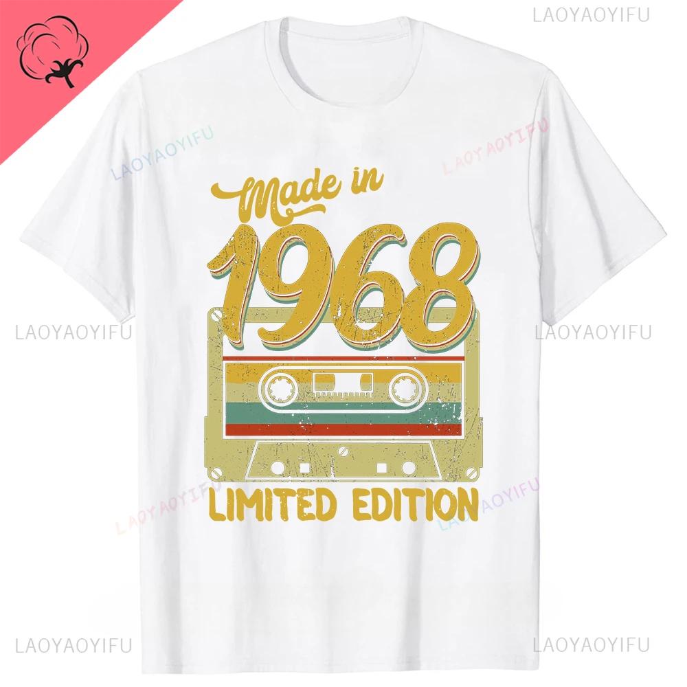 Made in 1968 Classic Limited Edition Birthday Cassette T-shirt Men's Women's Harajuku Street Vintage Street Cotton Tee Tops