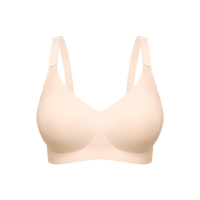 

Large breasts show small jelly glue underwear women s cross without steel ring, large size without traces, gather light and thin beautiful back XL