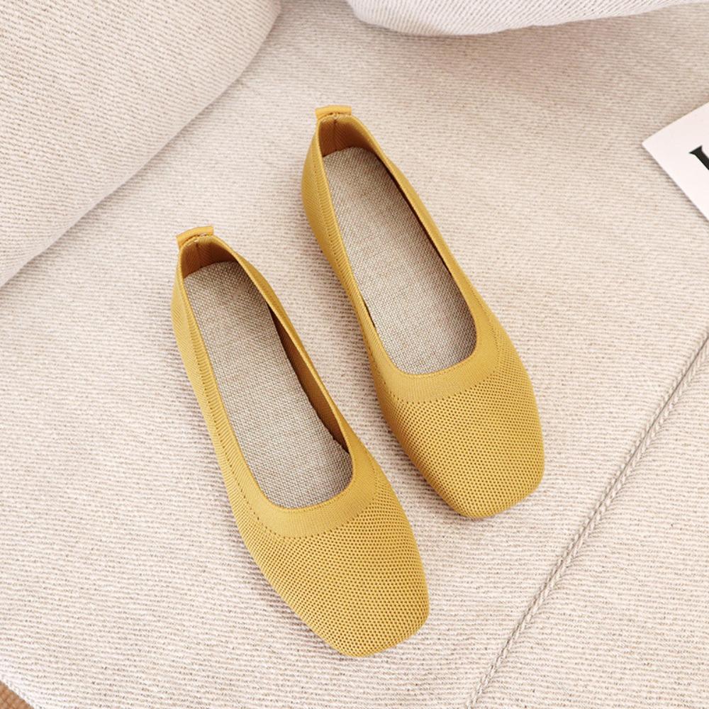 Fashion Single Shoe Women's 2025 Spring New Knitted Lazy One Foot Flat Women's Shoes Casual Grandma Shoes Mary Jane Shoes Pumps