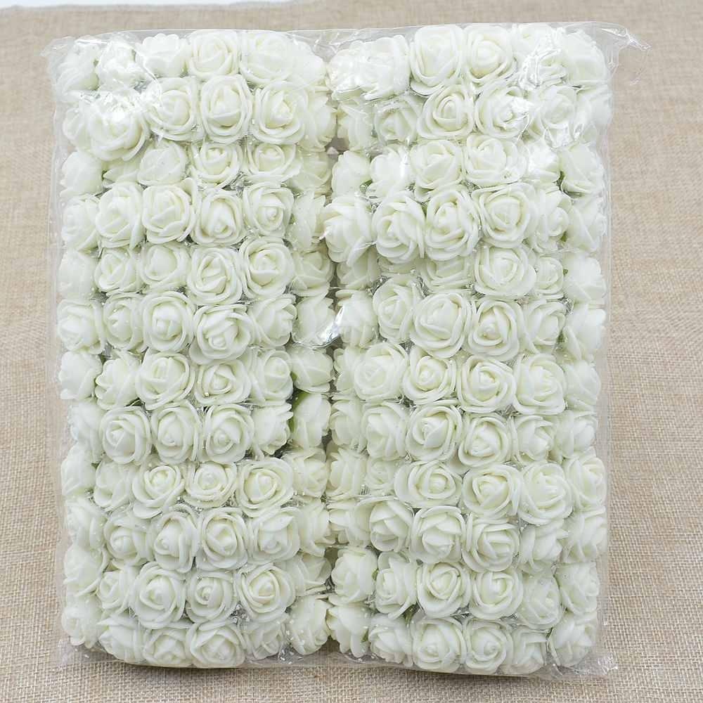 72 buc/lot Flori de trandafir PE Dantelă Flori din spumă Buchet de flori Culoare solidă DIY Coroană Artizanat Flori artificiale JM08 CLE