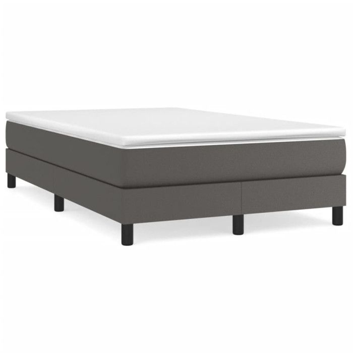 3120692 vidaXL Spring Bed Base Grey 120x200 Cm Faux Leather