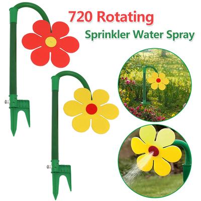 Crazy Spin Sprinkler Flower Shape Dancing Daisy Sprinklers 720 Rotating Water Spray  for Yard Lawn Watering Garden Decoration