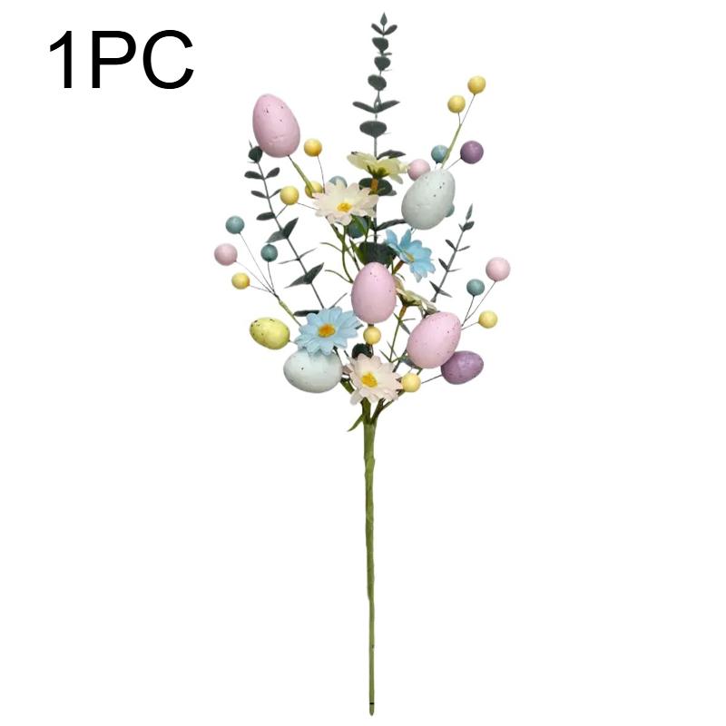 

Искусственные Пасхальные Цветы на Стеблях с Крапчатыми Яйцами и Цветными ЯгодамиЦентральная Композиция с Пастельными ЯйцамиРомашки и Ветки Пасхальный Декор