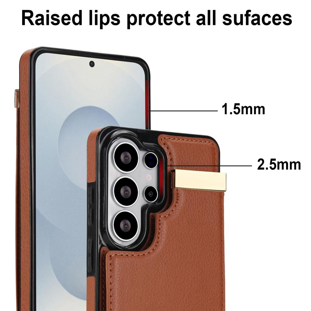 Luxury Leather Wallet Case for Samsung Galaxy S23 S24 S25 S26 Ultra Plus A56 A55 A15 A54 Card Holder Phone Cover Protective Case