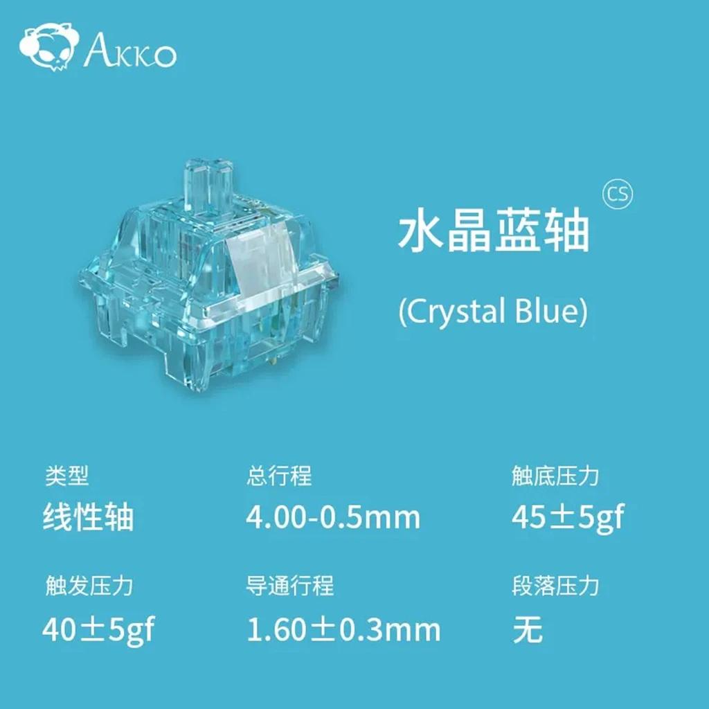 

AKK0 Crystal Switch V3 Translucent Scrub Wine Red Silver Blue V3 Linear tactile 3 Pins 40g RGB Mechanical keyboard Gaming Switch 10 PCS