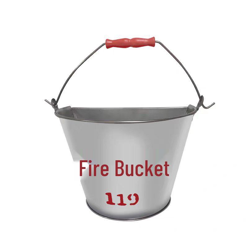 Rust-Proof Stainless Steel Half-Round Fire Sand Bucket for Workshops and Malls