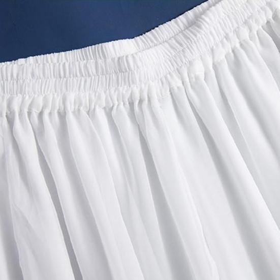 Women Pants Elastic Waist Solid Color Wide Leg Double Layers Loose Daily Wear Pleated Plus Size Lady Culottes Female Clothes