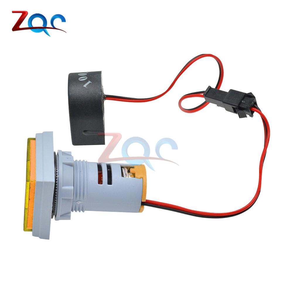 3 In 1 AC 60~500V Digital Voltmeter Ammeter Hz Hertz Frequency Meter Current Voltage Indicator Tester Amp Signal Light LED 22mm