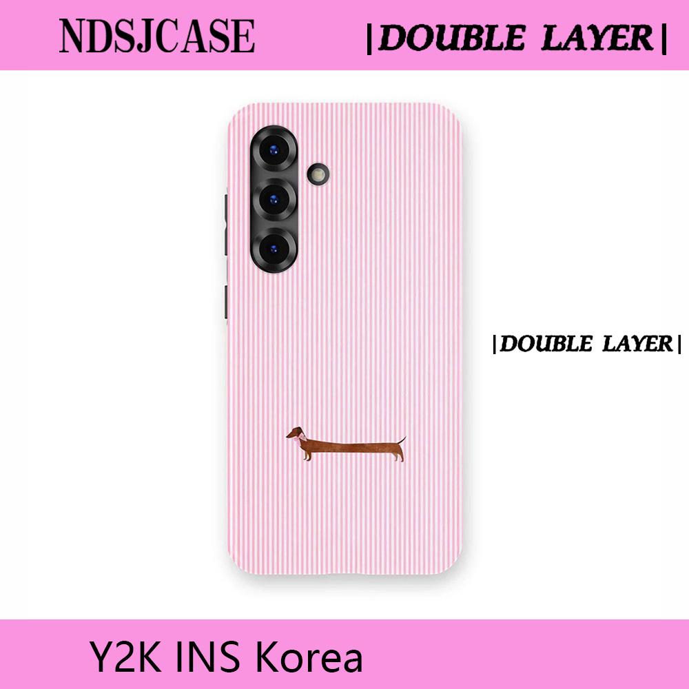 

Luxury Clmj SWAG Doxie Love Phone Case for Samsung Galaxy A56 S20 S23 S24 S25 S26 FE Plus Ultra Edge 4G 5G Double-layer Cover A16 5G