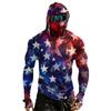 Men's Casual Raglan Sleeve Hooded Long Sleeve Sun Protection Shirt with Graphic Print for Outdoor Sports and Activities