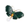 Kvinner Ins Pearl Butterfly Brosje Pin Crystal Corsage Gjør-det-selv Klærtilbehør