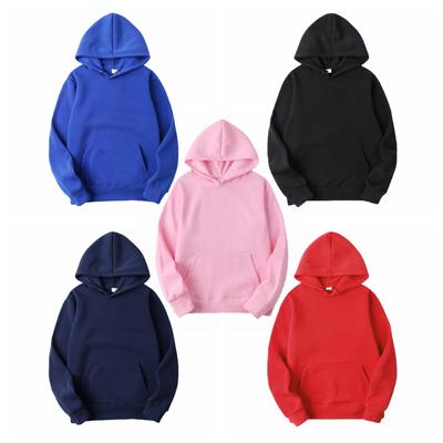 Women Casual Solid Color Hooded Pocket Long Sleeve Pullover Sweatshirt Mens Pullover Hoodie with Pocket