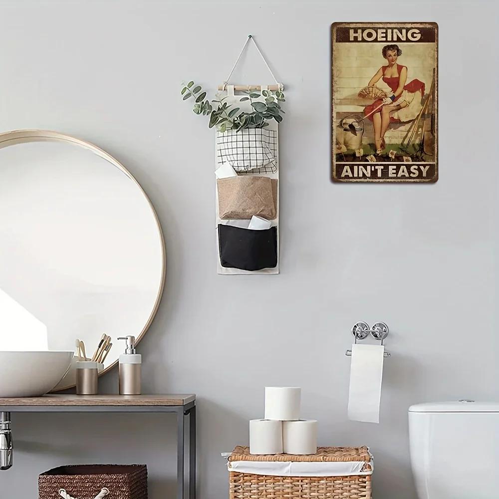 1pc, Garden Sign, Weeding Is Not Easy, Gardening Quote Theme Vintage Metal Sign (8inx12in), Gardening Wall Art Sign