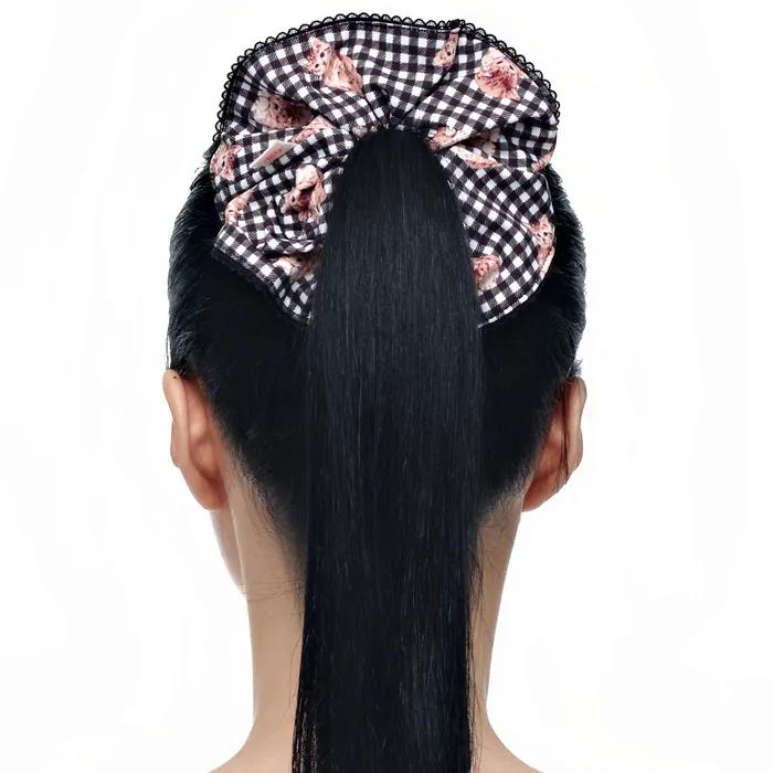 Kitten Check Scrunchie (Black)